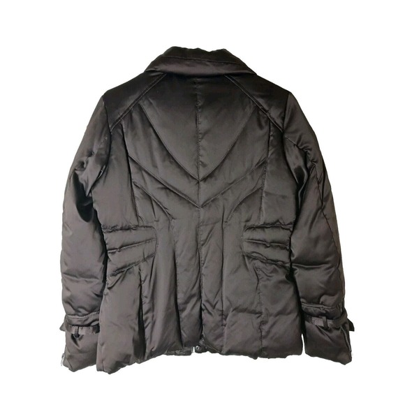Andrew Marc Down Puffer Jacket Brown Shiny Softshell Zippers Size Small - Picture 3 of 10